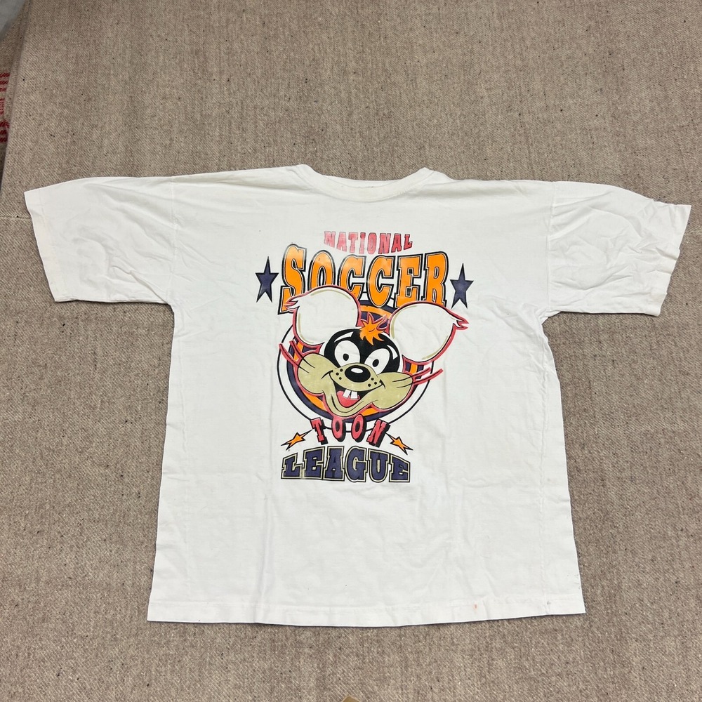 Vintage Tiny Toon Shirt Mens Large White 1990s Soccer League